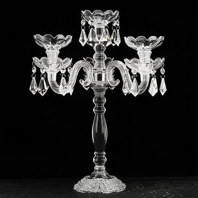 Crystal Glass Candelabra Clear Material Exquisite Decoration for Formal Events Wedding and Special Occasions