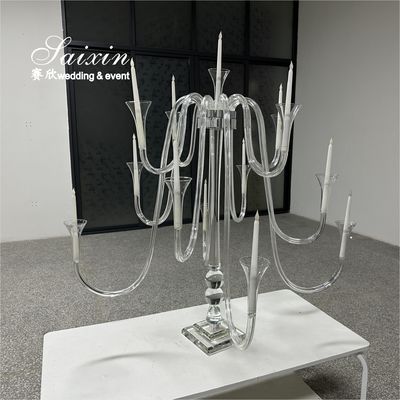 高級 結婚式 中心品 水晶 ガラス 大きな 枝 の ろうそく スタンド テーブル 飾り