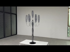 7腕のクリスタルキャンドラブラ 洗練された煙灰色 結婚式の中心に飾る