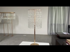 新しい結婚式の中心品 金色のキャンドルホルダー クリスタルチェーン付きの花壇