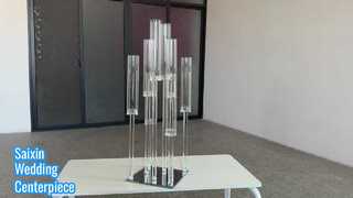 工場直接安価な 8 アームクリスタルキャンドルサイド結婚式のセンターピーステーブル装飾用